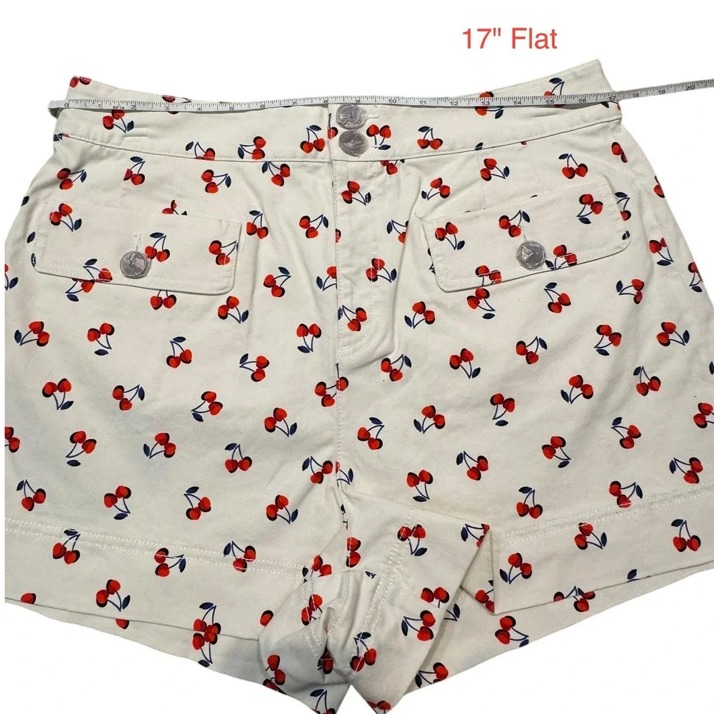 Kate Spade New York Cherry Toss‎ Shorts Fruit Print High Rise Womens 14 NWOT (J)